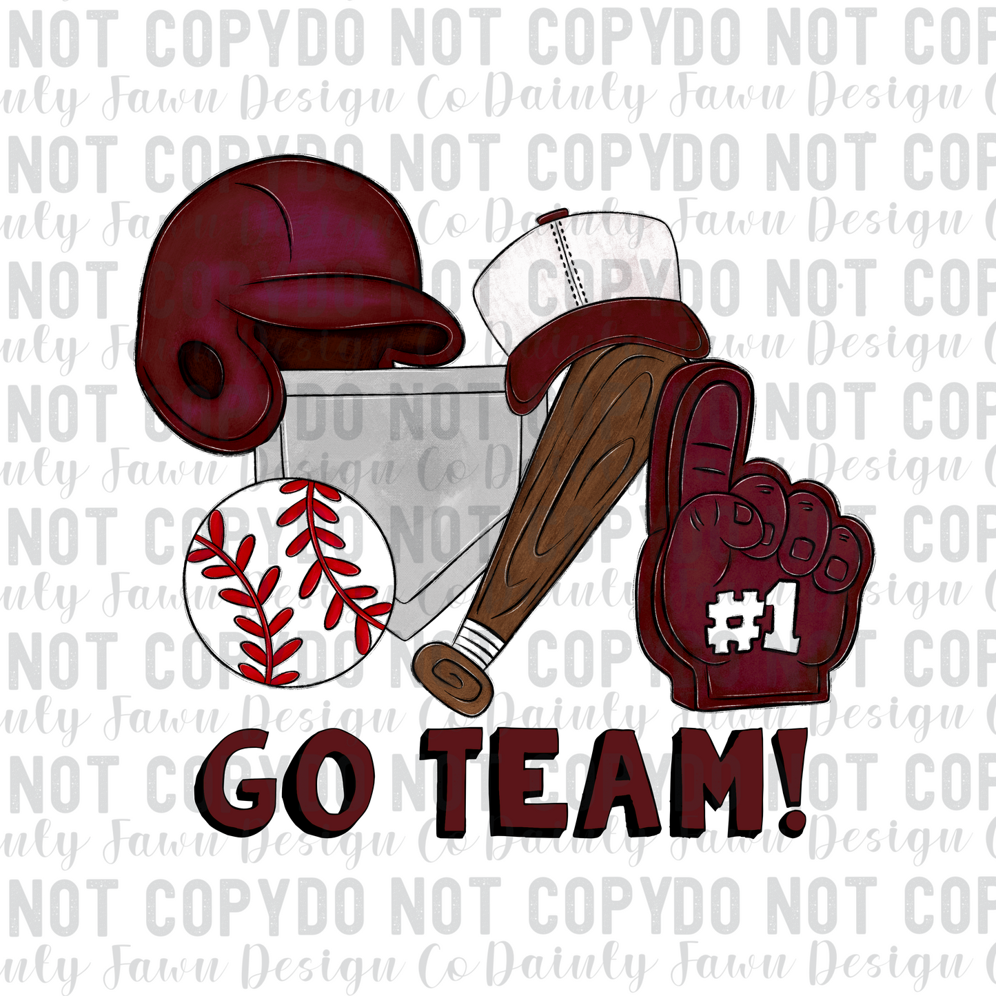 Baseball Maroon Digital