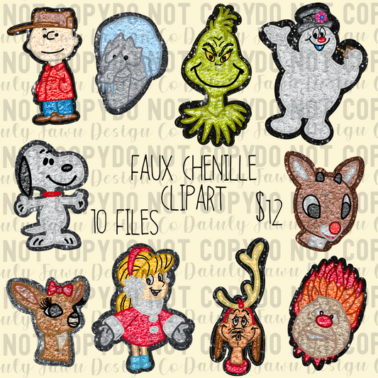 Faux Chenille Christmas Clipart